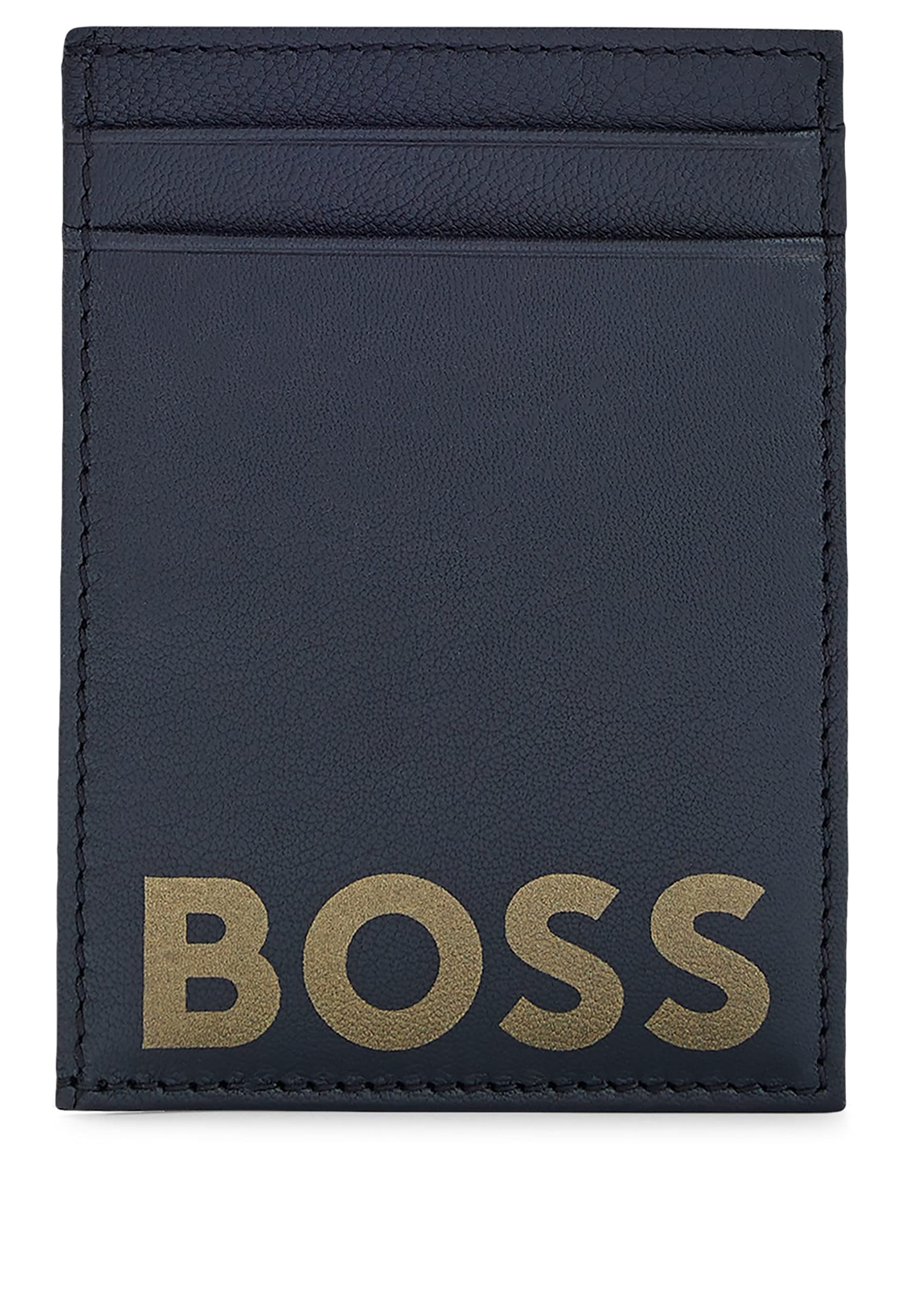 BOSS Mens Big BC Cardcase Leather Card Holder with Contrast Logo and ID Window
