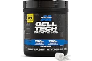 MuscleTech Cell-Tech Creactor Creatine HCl Powder,Post Workout Muscle Builder for Men & Women ,Creatine Hydrochloride + Free-Acid,Unflavored (120 Servings),8.47 oz