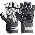 SUJAYU Weightlifting Gym Gloves for Men Women, Breathable Workout Gloves, Anti-Slip Exercise Gloves, Adjustable Wrist Support, Full Palm Protection, Lightweight