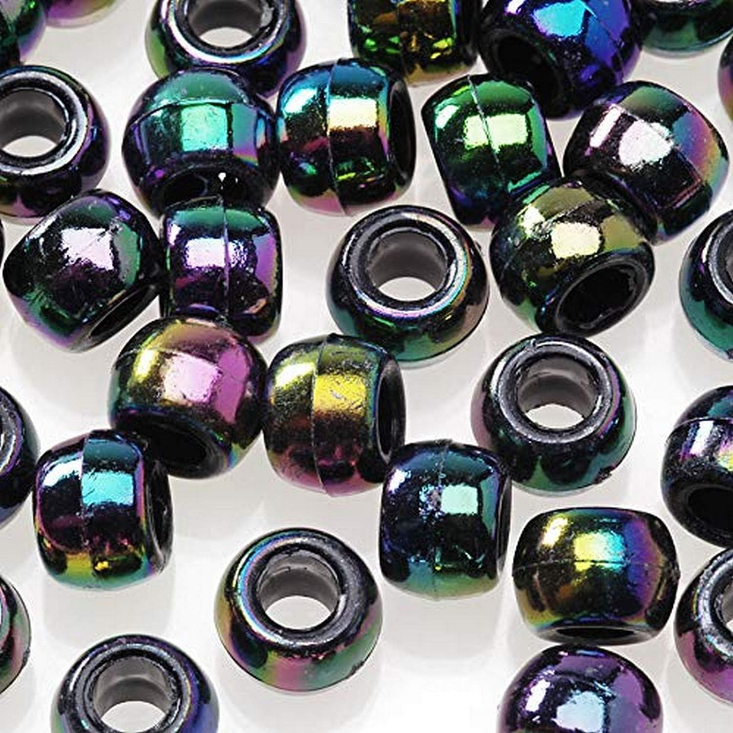 Pony Beads 360 Piece 6mm x 9mm Beads, Black
