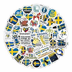 BulbaCraft Swedish Stickers for Water Bottle and