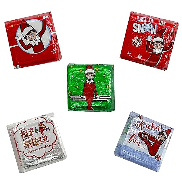 FRUIDLES CHRISTMAS ELF ON THE SHELF CHOCOLATE, MILK CHOCOLATE PARTY BAG FILLERS, INDIVIDUALLY WRAPPED FOILS, RESEALABLE BAG, DAIRY (HALF-POUND)
