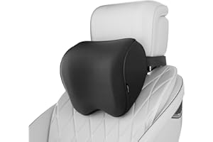 Crofy 2-Pack Car Neck Pillow, Softness Car Headrest Pillow for Driving with Adjustable Strap, 100% Memory Foam and Breathable Removable Cover, Comfortable Ergonomic Design, 4.7 Inches Thick