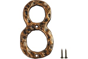 HILAZA House Number 8 for Outside, 5.5 Inch Cast Iron Metal House Address Number Home Number