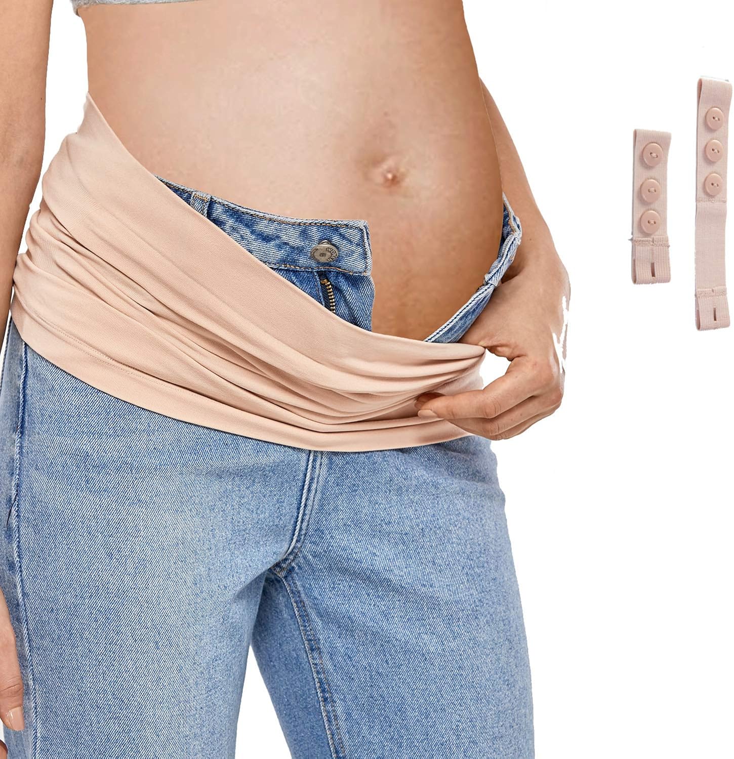 Supporto Schiena Incinta Fascia Sostegno Gravidanza Beige - Cintura Maternità Regolabile Per Pancia E Schiena Cintura Sostegno Maternità - 4