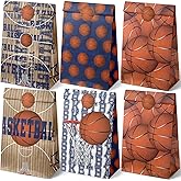 Outego Basketball Party Favor Bags – 24 Pcs Basketball Gift Bags with 5 Designs, Paper Goodie Bags for Sports Theme Birthday Party Decorations and Supplies