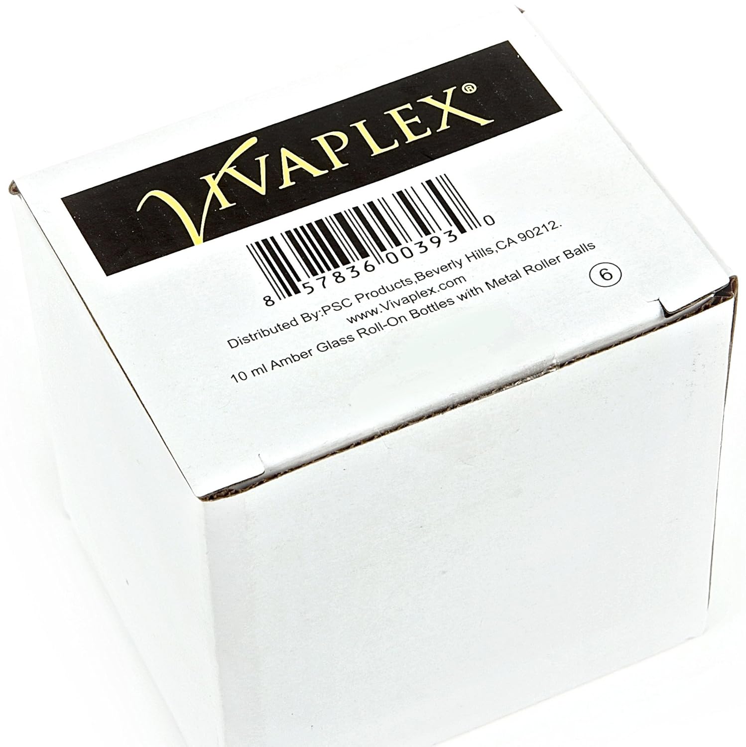 Vivaplex, 6, Amber, 10 ml Glass Roll-on Bottles with Stainless Steel Roller Balls - .5 ml Dropper included : Beauty