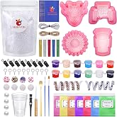 MUBYOK 74PCS Car Freshie Supplies Starter kit with Unscented Aroma Beads | Includes Unscented Freshie Beads,Freshie Molds, Acrylic Paint, Mica Powder, Strings and Freshie Bags&mdash;Makes 8 Car Freshies