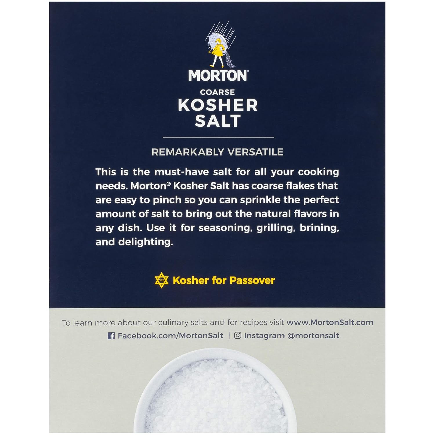 Morton Kosher Salt, Coarse, 16 Ounce (Pack of 12) : Grocery & Gourmet Food