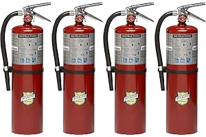 Ahlirmoy 10 lbs ABC Multipurpose Dry Chemical Hand Held Fire Extinguisher with Aluminum Valve and Wall Hook, Suitable for Class A, B, and C Fires, Easy to Use with Auto Focus Feature, Red, White