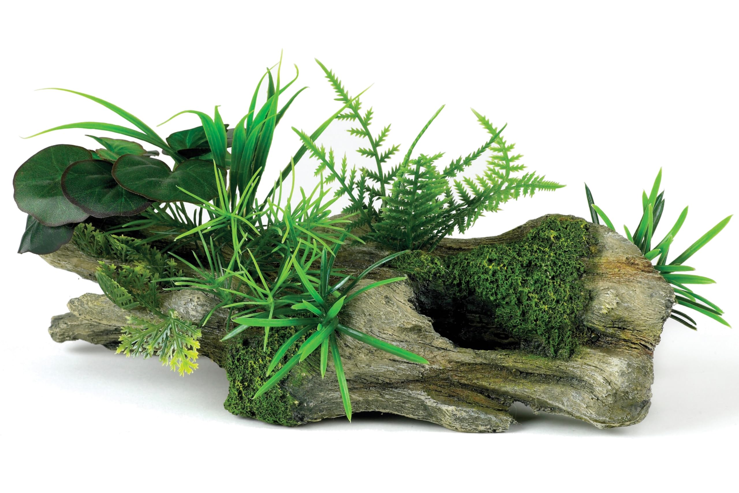 CLASSIC Wood Garden Aquarium Ornament – 240 x 95 x 95 mm | Hand-Painted Resin Decoration for Freshwater Fish Tanks & Aquascapes
