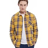 Men's Plaid Flannel Regular Fit Shirts Warm Button Down Long Sleeve Work Casual Shirt