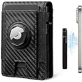 Bold Bison Magnetic Wallet with Card Holder for Iphone12~16, Slim & Minimalist Airtag Wallet with RFID Blocking Card Holder, Genuine Leather, Stretch Front Pocket, Carteras Hombres