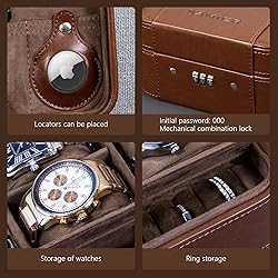 KAMIER Watch Case with Combination Lock - 4 Watch