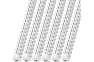 JESLED 8FT LED Shop Light Fixtures, 100W, 15000LM, 6500K, V Shape, T8 Linkable 8 Foot LED Tube Lights for Garage, Warehouse, 