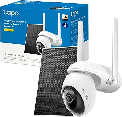 Kit C665G - Câmara de vigilância WiFi exterior 360°, 4G e WiFi, 4K, Solar