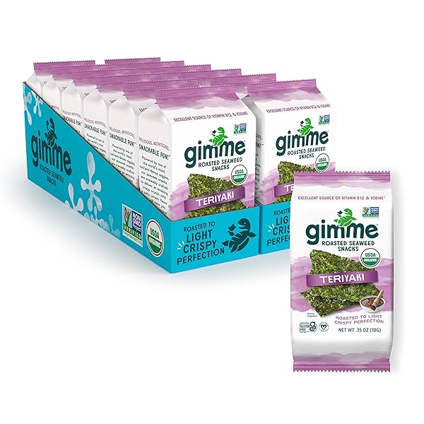 GIMME SEAWEED ORGANIC PREMIUM ROASTED SEAWEED SNACKS, TERIYAKI,...