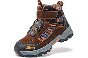 JMFCHI Kids Hiking Boots Boys Girls Outdoor Walking Climbing Sneaker Comfortable Non-slip Snow Shoes Hiker Boot Antiskid Steel Buckle Sole