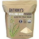 Anthony's Organic Psyllium Husk Powder, 1.5 lb, Gluten Free, Non GMO, Finely Ground, Keto Friendly