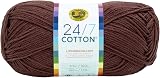 Lion Brand 24/7 Cotton Mercerized Lightweight Yarn Coffee Beans 185 yd