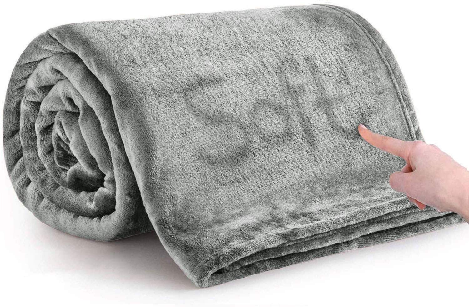 MOONLIGHT20015 Fleece Throw Blanket for Bed - Soft Cosy Fluffy Blankets for Sofa, 400 GSM Silk Touch Warm Double Throws for Audlts, Silver Grey, 150x200 Cm — image 1