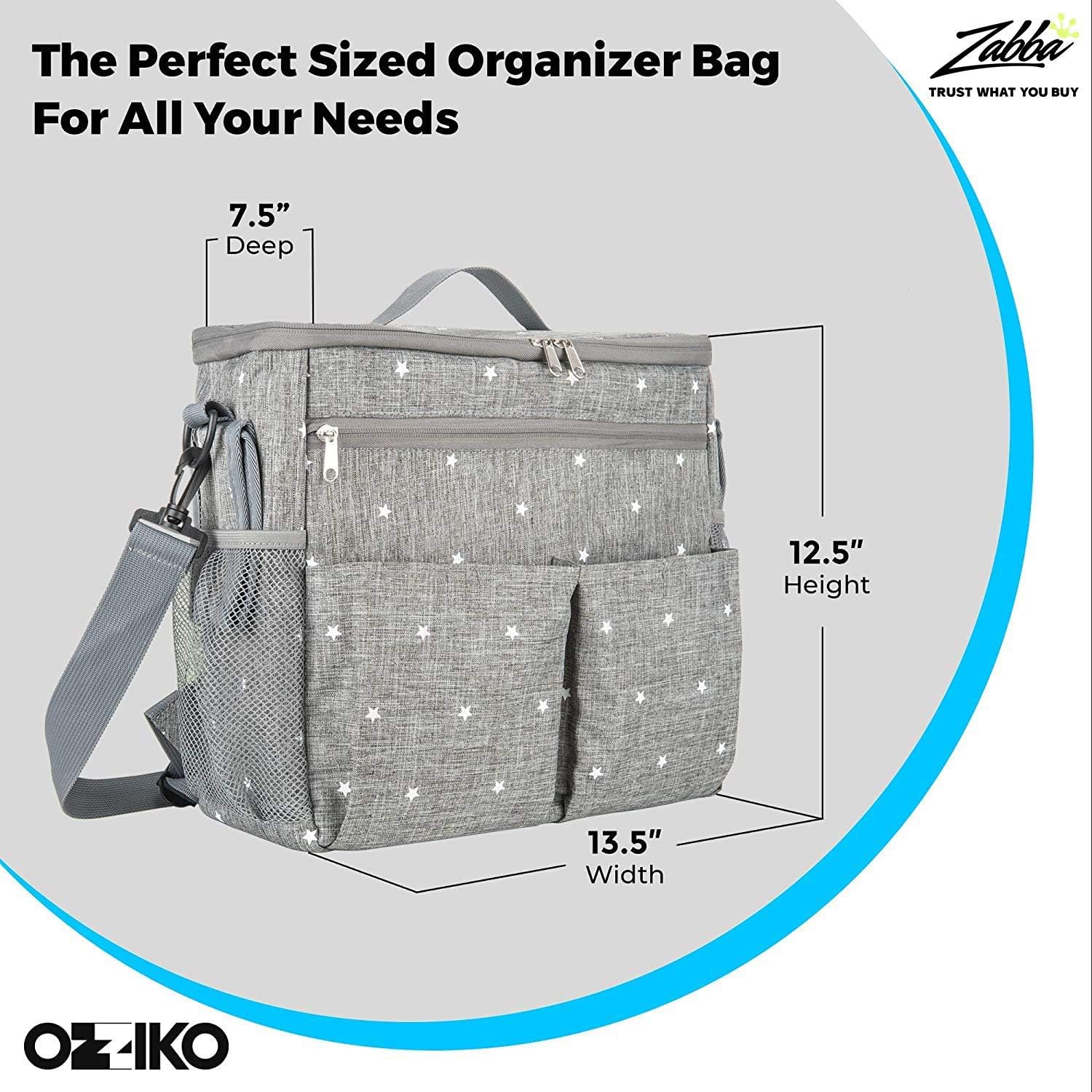 Universal Parents Diaper Organizer Bag with Stroller Attachments. Large Strollers Insulated Baby Bag. Gift for Newborns, Infants, Toddlers, Babies. 3 Ways to Carry - Shoulder, Messenger Bag, Backpack.: Home Improvement