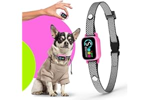 ELECANE Bark Collar for Small Dogs 5-15 lbs – No Shock Anti Barking Collar with AI Chip – 3 Modes & 5 Sensitivity Levels – Waterproof, Rechargeable, Magnetic Charging – Humane, Effective Training (Pink)