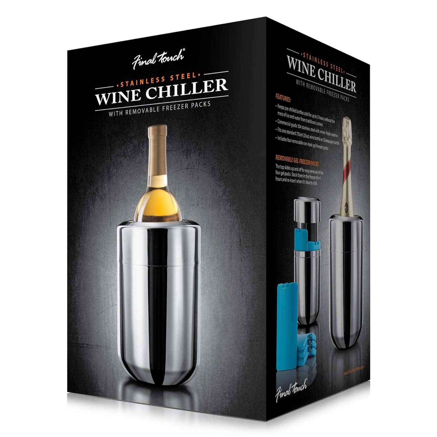 ICE CHILLER STEEL Wine Champagne Bottle FREEZER Cooler Table