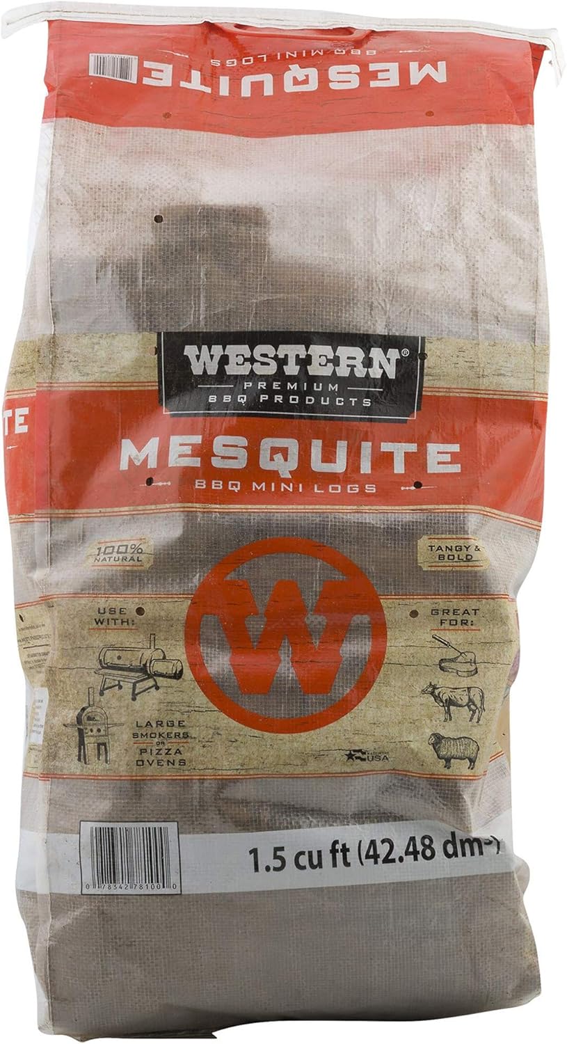 Western Premium BBQ Kiln Dried Hickory Wood Mini Logs with Robust Flavor for Barbecue Smokers or Grills, 1.5 Cubic Feet : Garden & Outdoor
