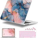Lepeoac Case for MacBook Air 15 Inch 2025 2024 2023 Release M4 A3241 M3 A3114 M2 A2941, Hard Shell with Screen Protector & Keyboard Cover, Compatible with Touch ID, Abstract Art P492