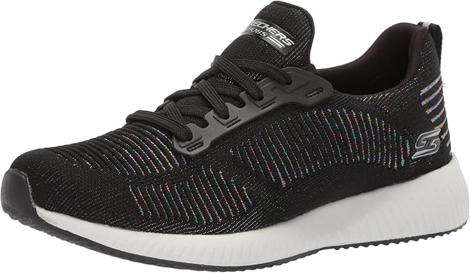 skechers bobs squad metallic embossed lace trainers