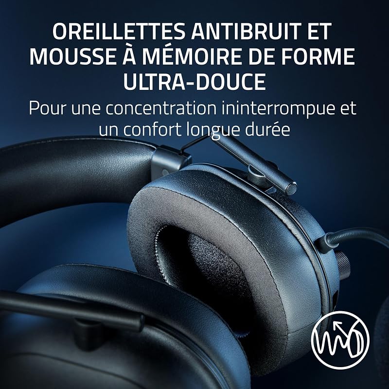 BlackShark V2 HyperSpeed pour PC - Casque Gaming Esports sans fil (Ultraléger 280g, Microphone HyperClear, Haut-parleurs TriForce de 50mm, Bluetooth) Noir
