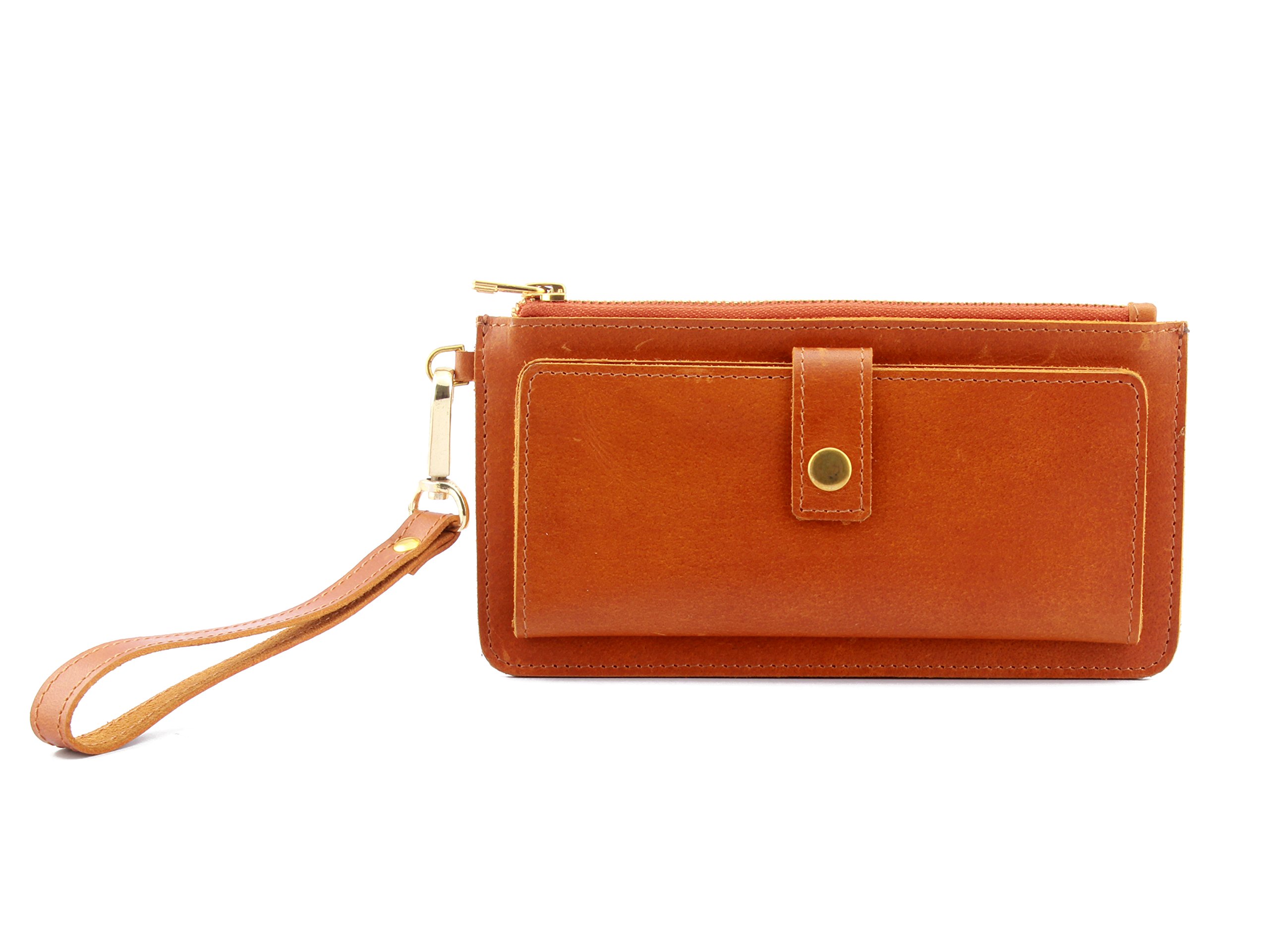 PRERNA Cords Craft® | Leather Clutch, Wallet, Bifold, Credit Card Holder Purse For Women's & Girls, Tan, One Size, Bifold Wallet