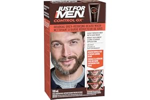 Just For Men Control GX Grey Reducing Beard Wash Shampoo, Gradually Colors Mustache and Beard, Leaves Facial Hair Softer and 