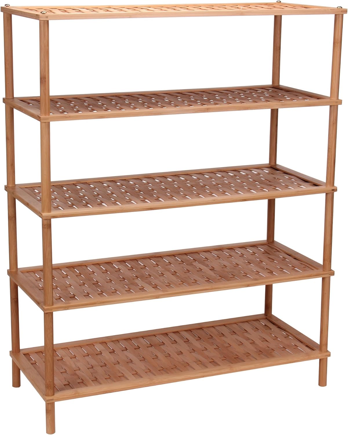 3 tier stackable bamboo shoe rack on Amazon Com Household Essentials 5 Tier Bamboo Shoe Rack Basket Weave Home Kitchen
