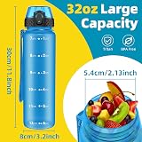 OLDLEY 1L Sports Water Bottle with Straw Time Markings Leakproof BPA Free view 5