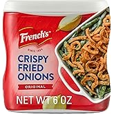 French's Crispy Fried Onions, Original, Made with Real Onions, No Artificial Flavors, Sprinkle on Salads, Potatoes, Chicken, Burgers, Green Bean Casserole, 6 oz
