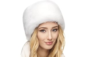 Futrzane Siberian Cossack Hat - Russian Fur Hats for Women - Fluffy Winter Hat