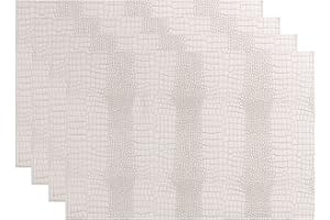 JOVONO Waterproof PU Placemats, Faux Leather Hardboard Place Mats, Set of 4 Table Mats, Easy to Clean, Heat & Stain Resistant for Office Conference Table,Dinging Home Decor