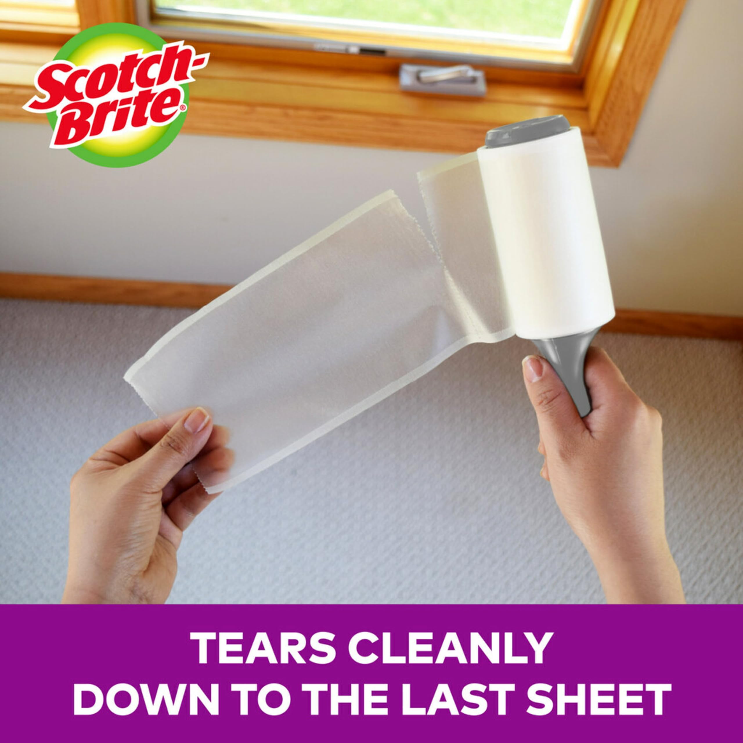 Scotch-Brite Pet Hair Pickup Extra Sticky Lint Roller, Designed for Removing Fur + Fluff on Couches, Clothes, Dog and Cat Beds, & More, 4 Pack, 192 Easy-Tear Adhesive Sheets Total