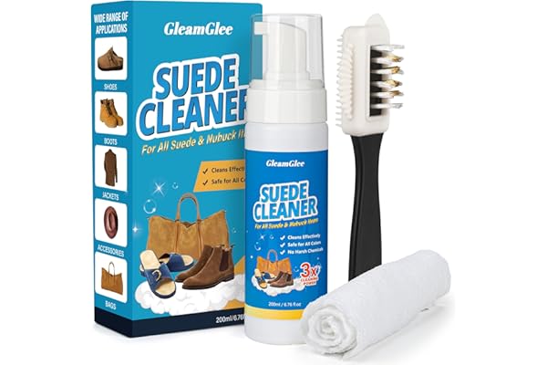 Suede Cleaning Kit 6.76oz – Removes Dirt, Stains & Water Marks – Brush & Towel Included for Shoes, Boots, Bags & More