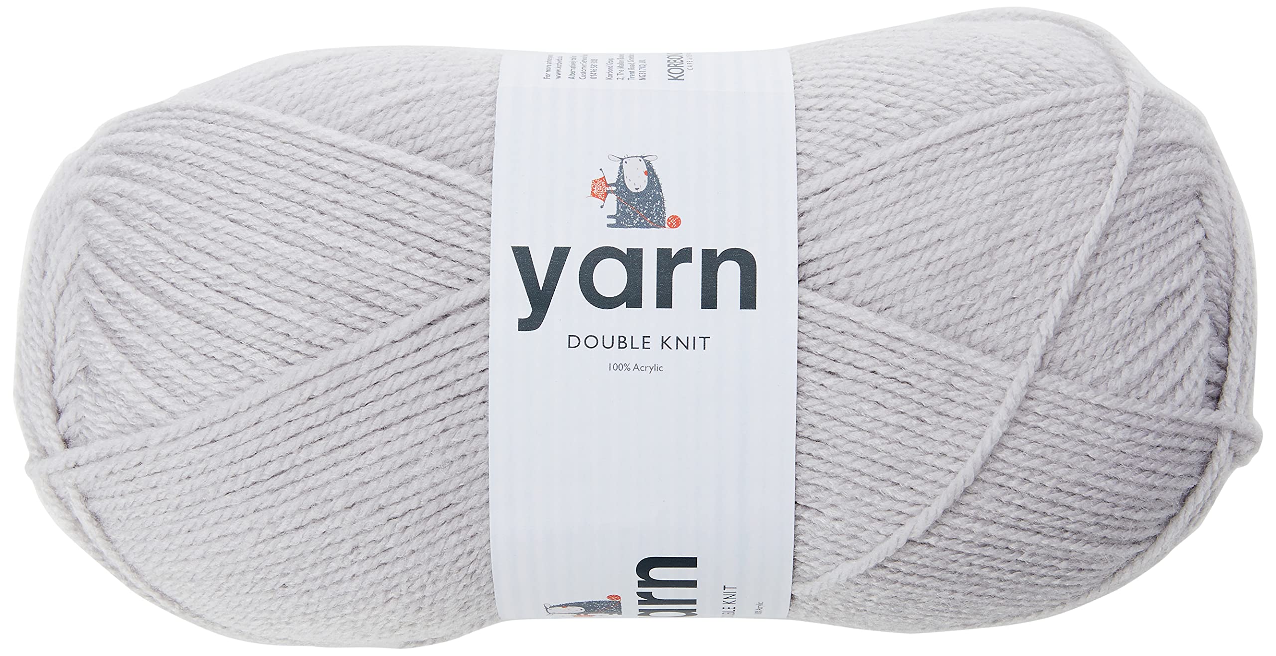 Korbond DK Light Silver Grey Yarn - 100g Acrylic Wool - Lightweight, Hypoallergenic & Durable Double Knit Crochet Yarn Knitting Wool (290m Total)