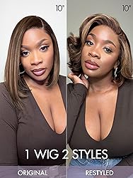 LUVME HAIR Bob Wig 100% Human Hair Wigs Glueless