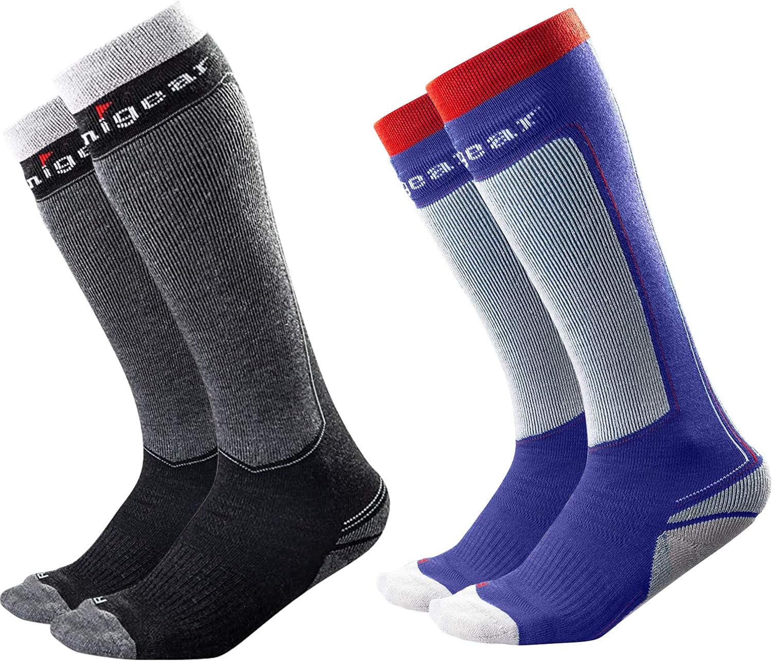 Unigear ski socks merino wool, thermal knee high winter socks for