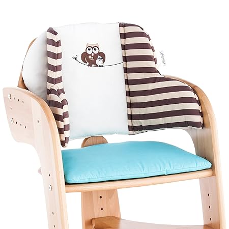 Herlag Sitzpolster für Tipp Topp Comfort IV Hochstuhl - Stuhlkissen für Kinder mit Eulenmotiv - bequeme & abwaschbare Sitzauf