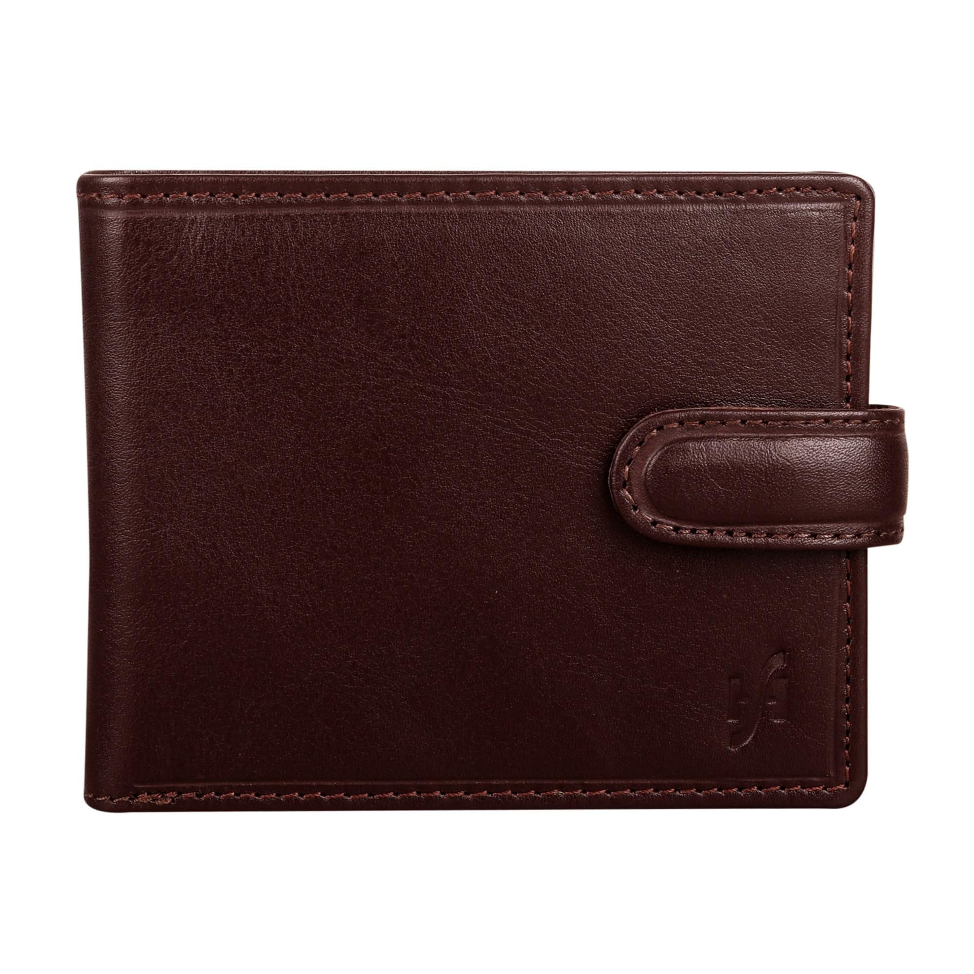 STARHIDE Wallets Men RFID Blocking Contactless Protection Slim Genuine Leather Bifold Wallet with Zip Coin Pocket Gift Boxed 1100 (Brown VT)
