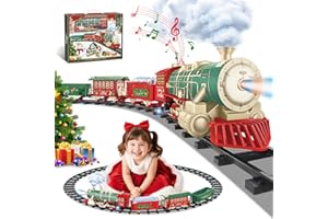 XINGYING Christmas Train Set, Christmas Tree Train Toys w/Smoke, Light and Xmas Sounds, Electric Train Set for Kids Ages 4-8,Toddler Model Trains for 3 4 5 6 7 8+ Years Old Kids Christmas Toy Gifts