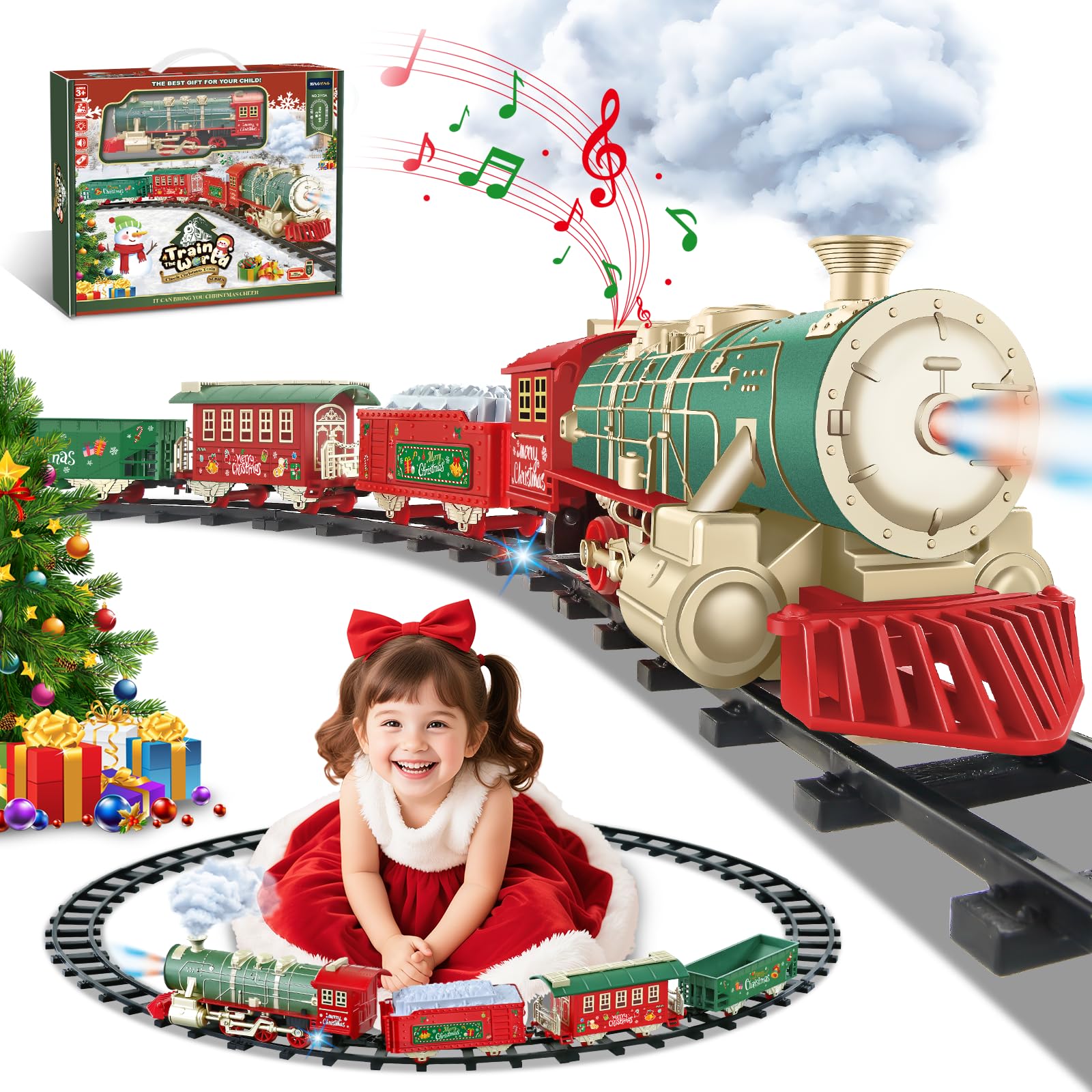 Photo 1 of *USED*
XINGYING Christmas Train Set, Christmas Tree Train Toys w/Smoke, Light and Xmas Sounds, Electric Train Set for Kids Ages 4-8,Toddler Model Trains for 3 4 5 6 7 8+ Years Old Kids Christmas Toy Gifts