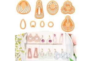 Puocaon Boho Polymer Clay Cutters - 10 Pcs Clay Cutters for Earrings Jewelry Basic Geometric Shape