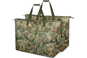 RGJ 2PCS Scent Control Bags, 42 x 26 Inch Extra Large Camouflage Scent Proof Waterproof Smell Proof Hunting Bags for Clothes & Equipment